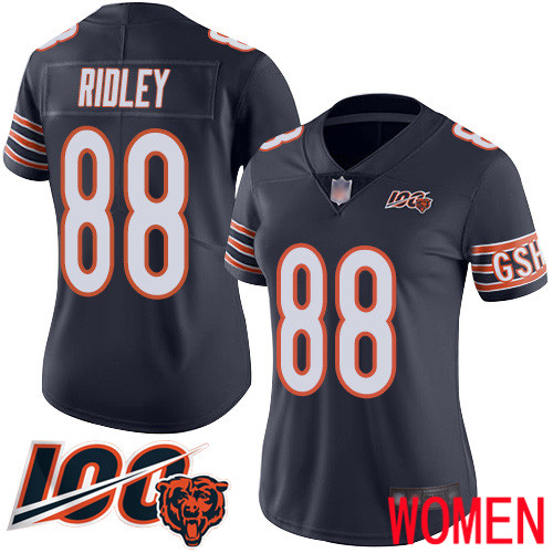 Chicago Bears Limited Navy Blue Women Riley Ridley Home Jersey NFL Football #88 100th Season